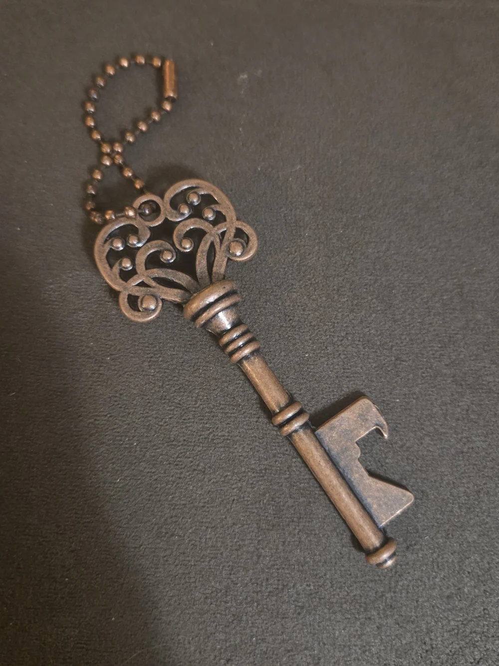 Antique Style Skeleton Key Bottle Opener Key Chain NWOT